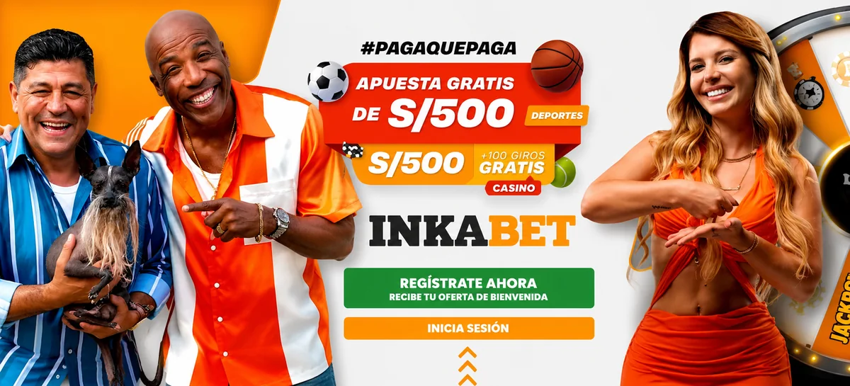 Apuesta gratis de S/500 en deportes y S/500 + 100 giros en casino con Inkabet