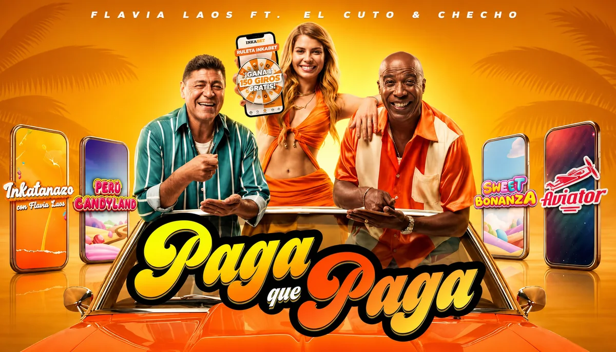 Campaña Paga que Paga de Inkabet con Flavia Laos, El Cuto y Checho, y juegos como Aviator